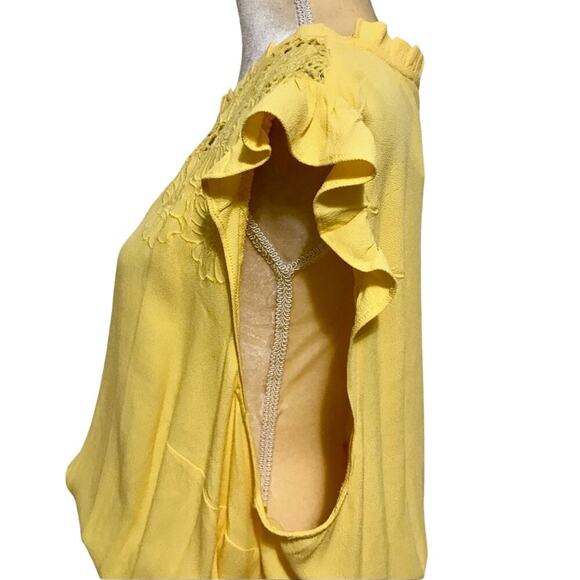 Loft Plus Size NWT Yellow Floral Ruffle Dress Women 22 *Pls See Description* - Picture 5 of 14